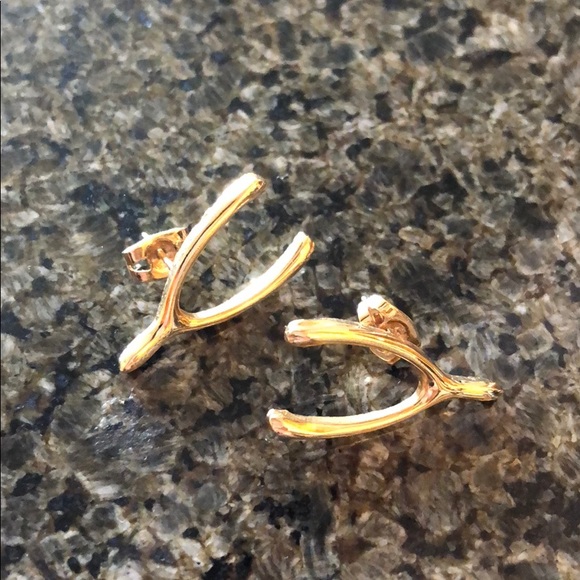 Jewelry - Gold wish bone earrings